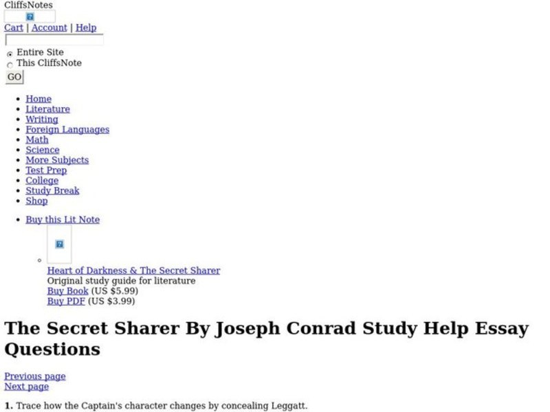 The Secret Sharer by Joseph Conrad Interactive
