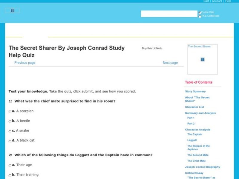 The Secret Sharer by Joseph Conrad Interactive