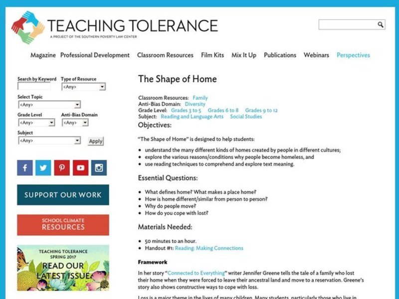 The Shape of Home Lesson Plan