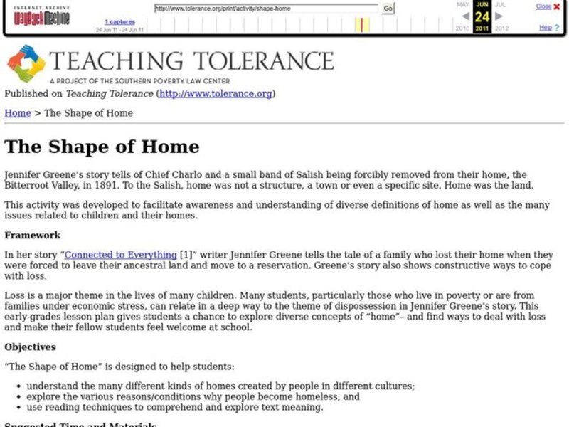 The Shape of Home Lesson Plan