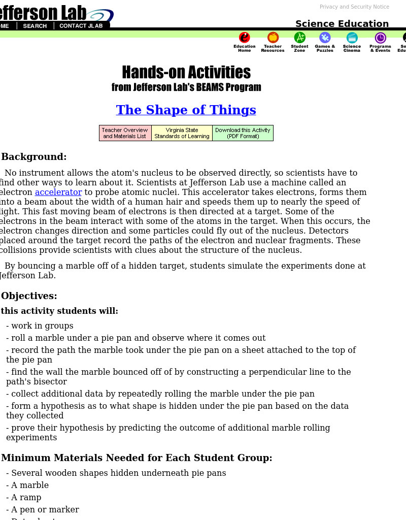 The Shape of Things Lesson Plan