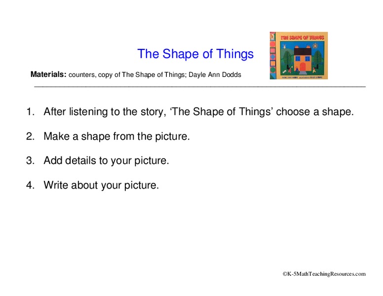The Shape of Things Worksheet