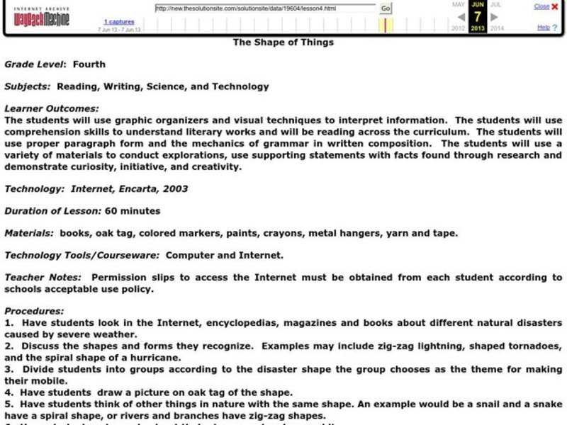 The Shape of Things Lesson Plan