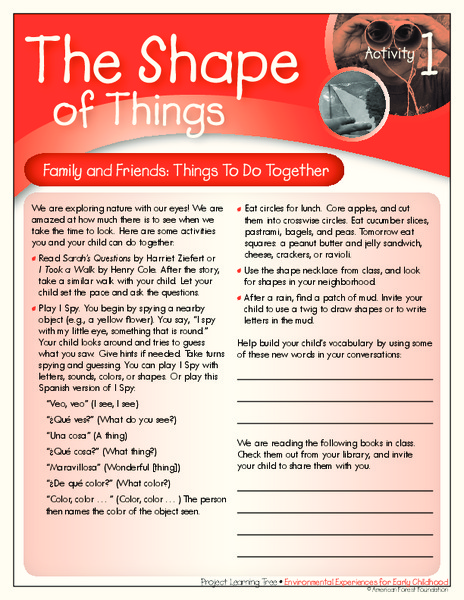 The Shape of Things Worksheet