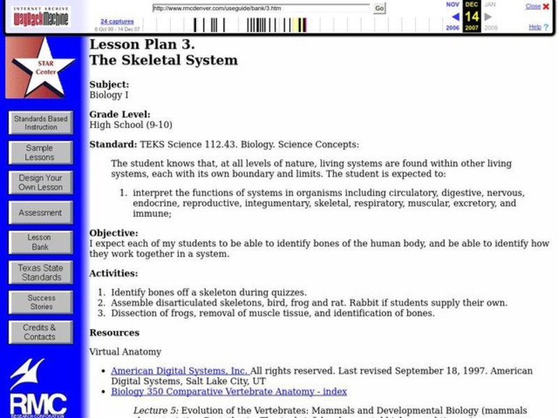 The Skeletal System Lesson Plan