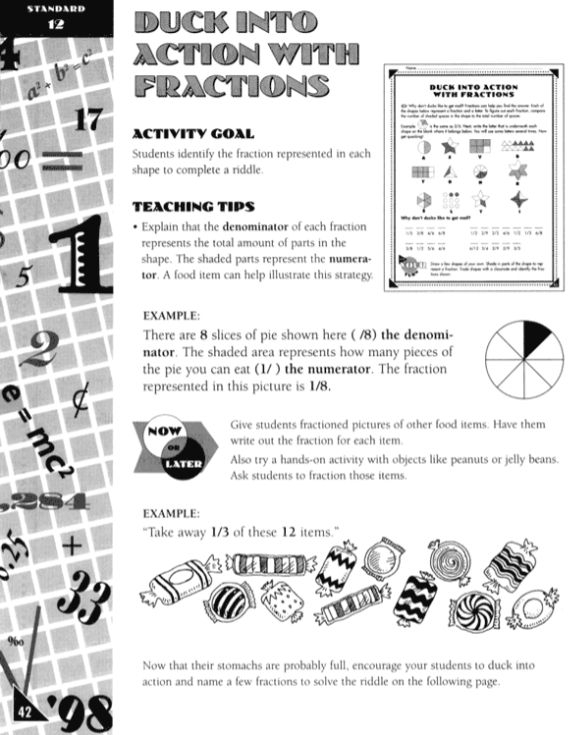 Duck Into Action With Fractions Worksheet