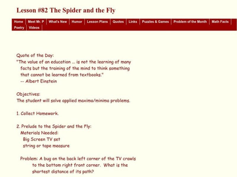The Spider and the Fly Lesson Plan