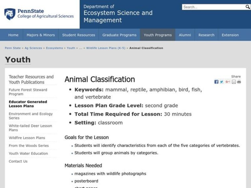 Animal Classification Lesson Plan