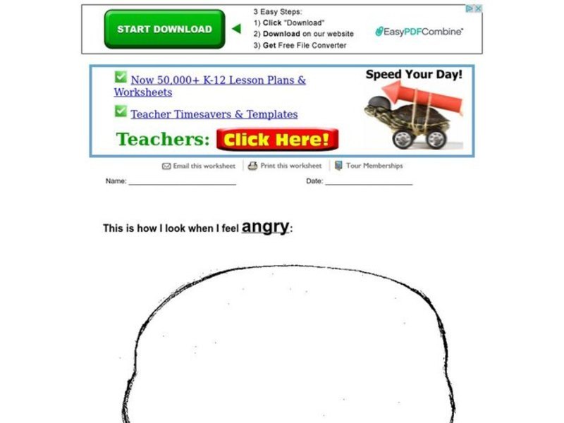 Angry Worksheet