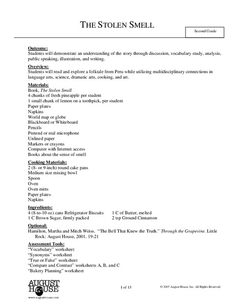 The Stolen Smell Lesson Plan