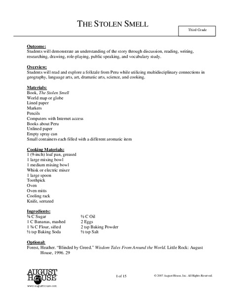 The Stolen Smell Lesson Plan