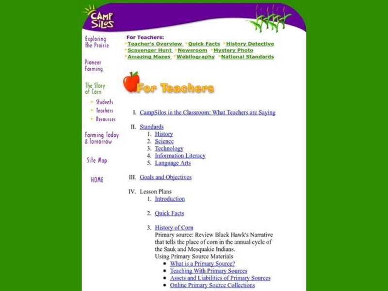 The Story of Corn Lesson Plan
