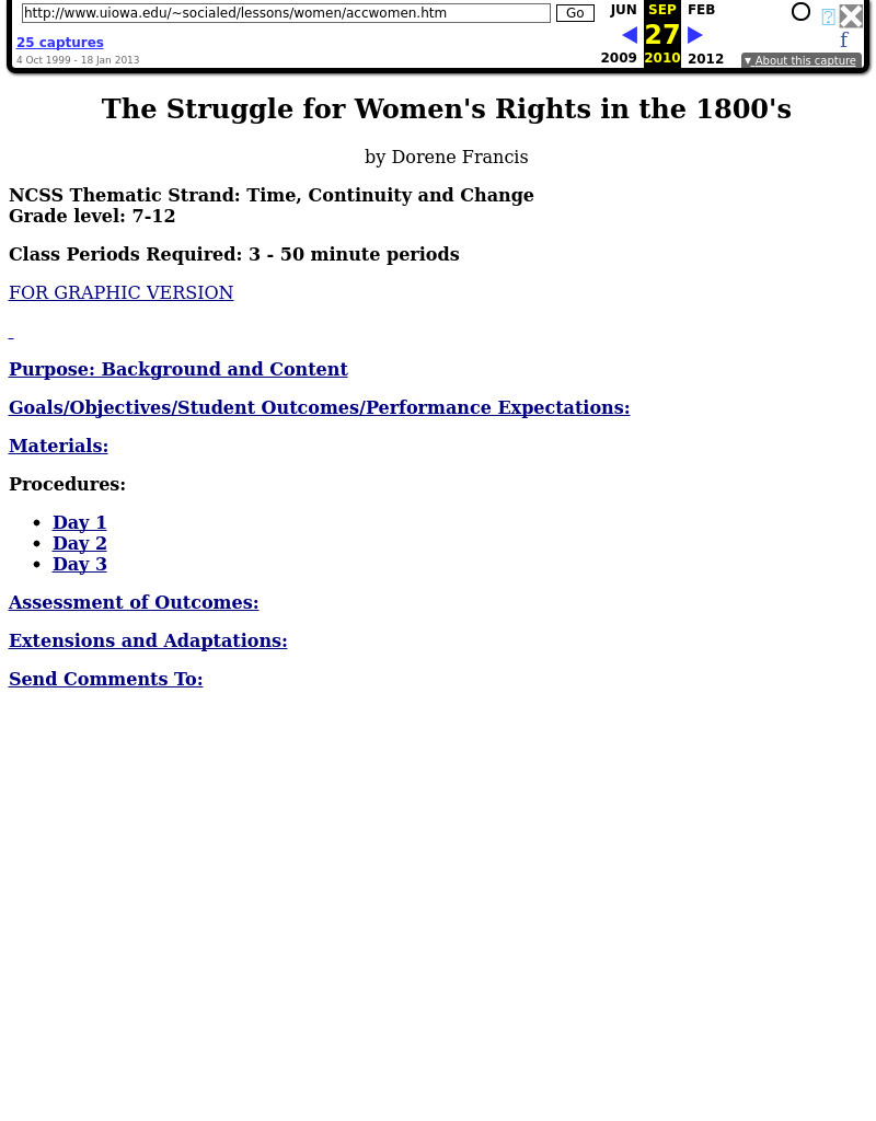 The Struggle for Women's Rights in the 1800's Lesson Plan