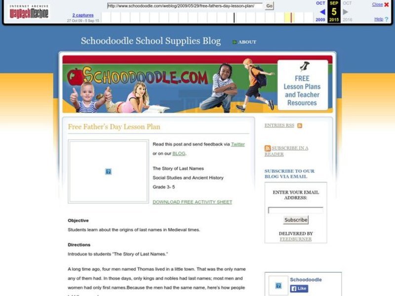 The Story of Last Names Lesson Plan