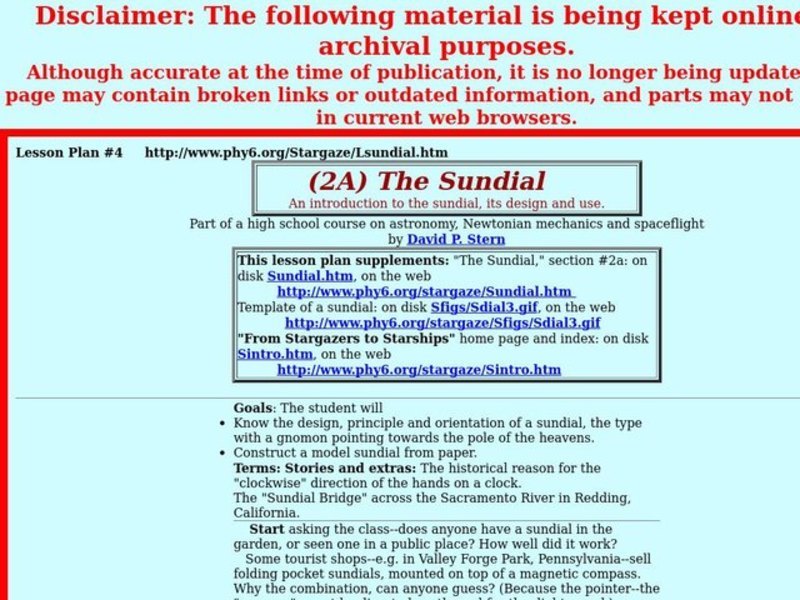 The Sundial Lesson Plan