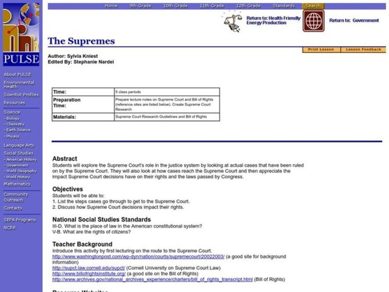 The Supremes Lesson Plan