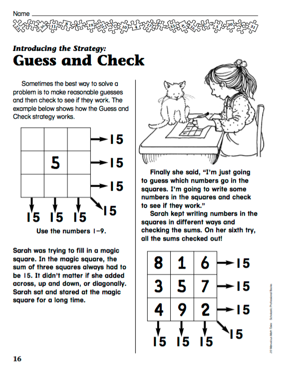 Guess and Check Worksheet