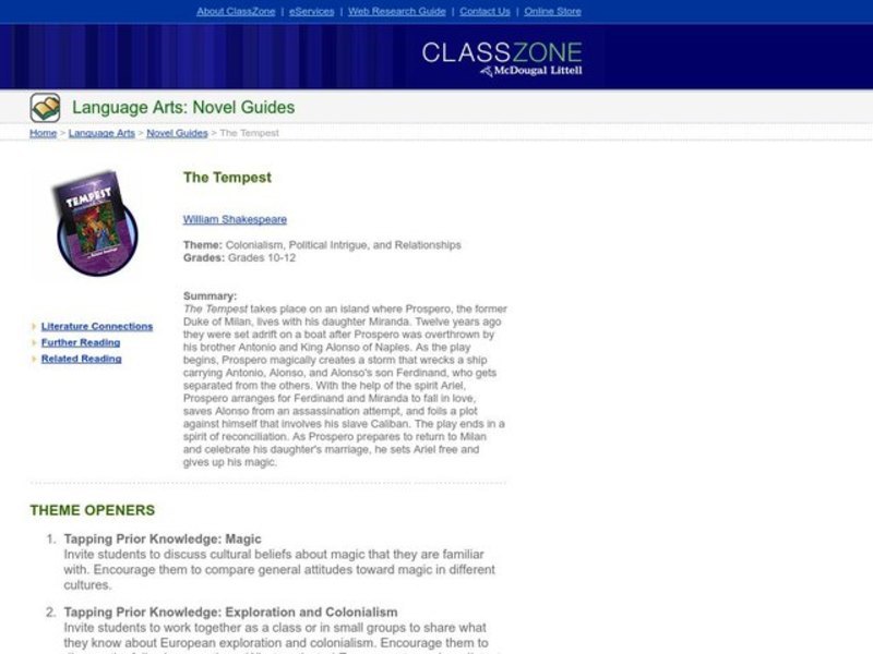 The Tempest Lesson Plan