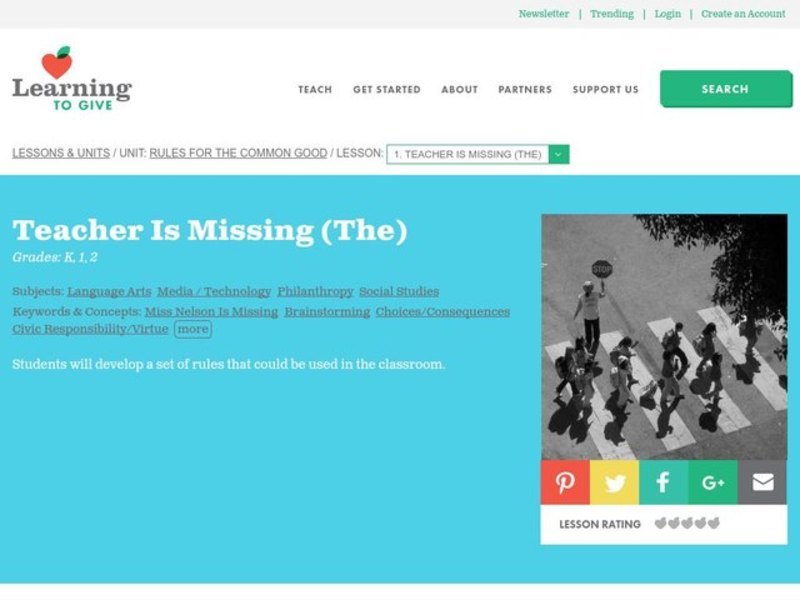 The Teacher is Missing Lesson Plan