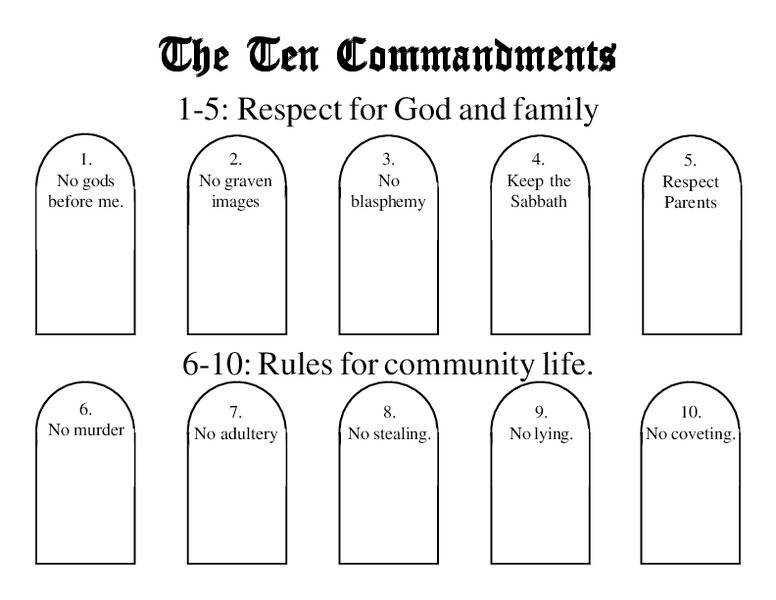 The Ten Commandments Lesson Plan for Pre-K - Kindergarten | Lesson Planet