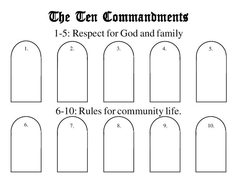 The Ten Commandments Lesson Plan