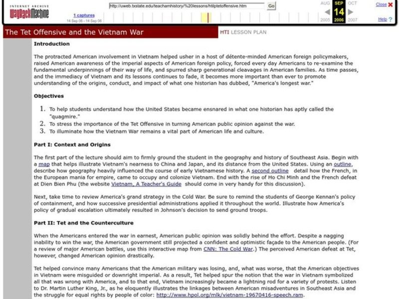 The Tet Offensive and the Vietnam War Lesson Plan