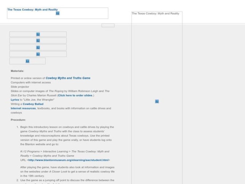The Texas Cowboy: Myth and Reality Lesson Plan