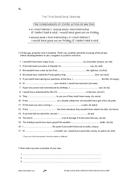 The Third Conditional Exercise Worksheet