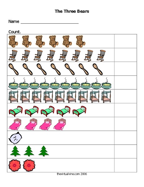 The Three Bears Worksheet