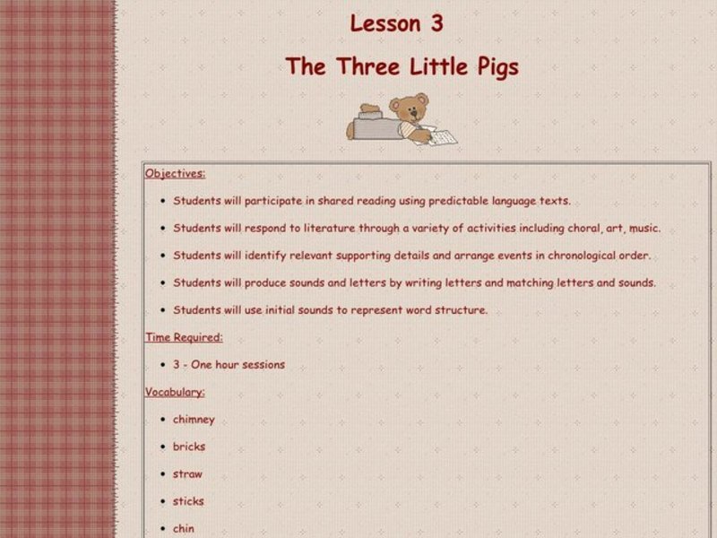 The Three Little Pigs Lesson Plan
