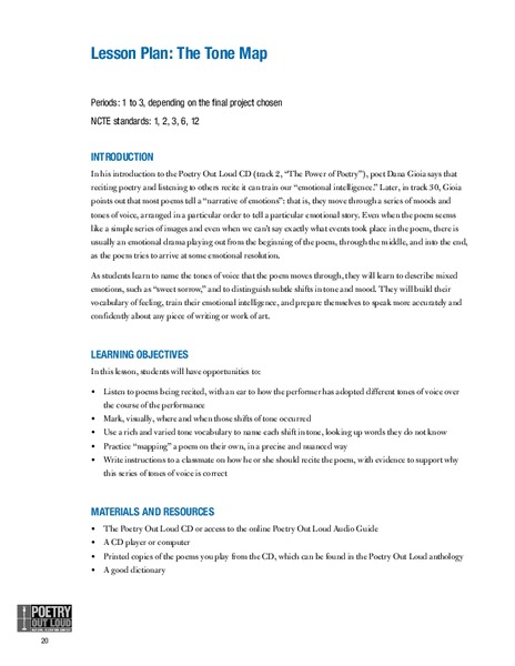 The Tone Map Lesson Plan