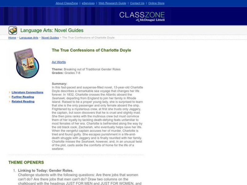 The True Confessions of Charlotte Doyle Lesson Plan