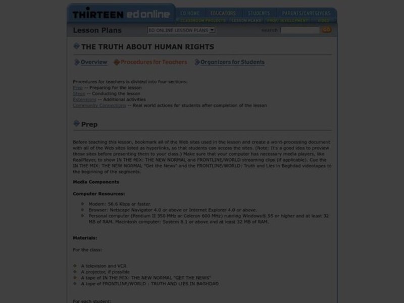 The Truth About Human Rights Lesson Plan