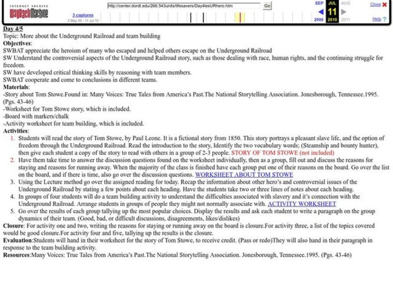 The Underground Railroad Lesson Plan