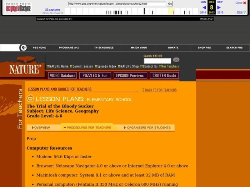 The Trial of the Bloody Sucker Lesson Plan