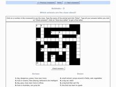 Animals Crossword Interactive