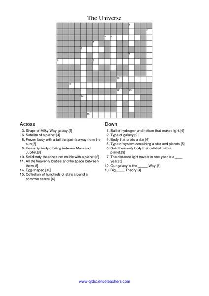 The Universe Worksheet