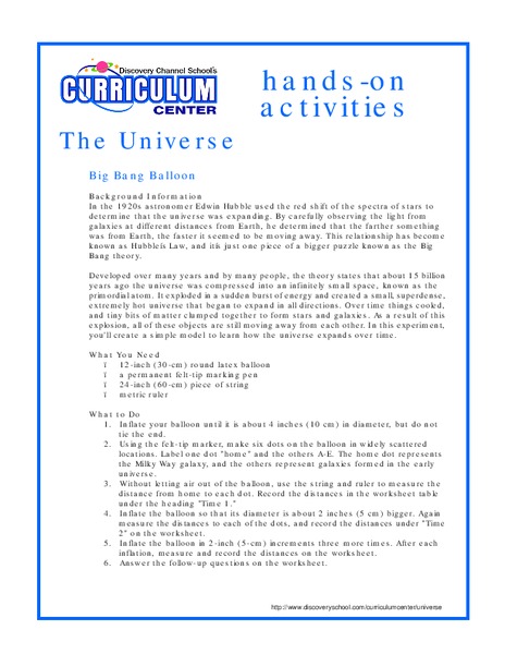 The Universe Activity