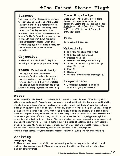 The United States Flag Lesson Plan