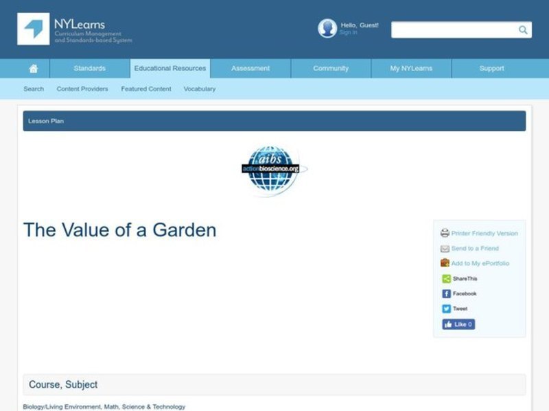 The Value of a Garden Lesson Plan