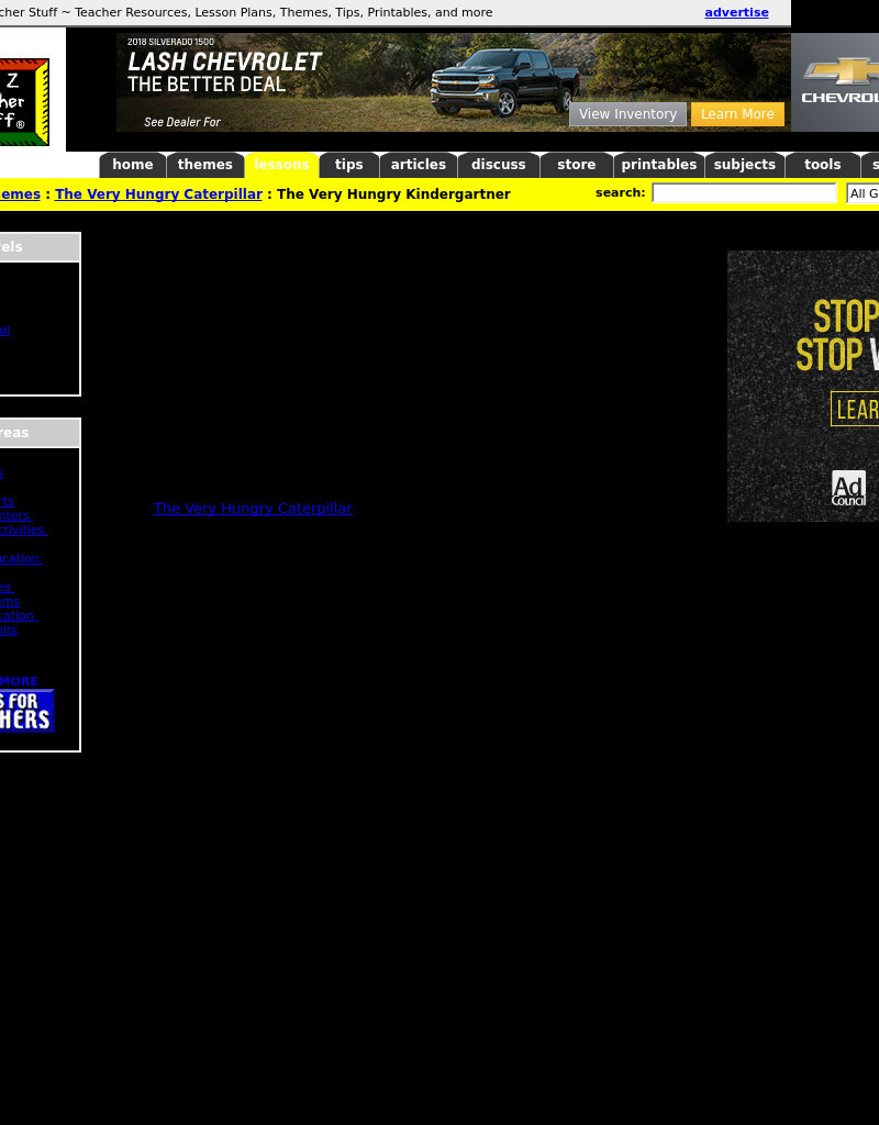 The Very Hungry Kindergartner Lesson Plan