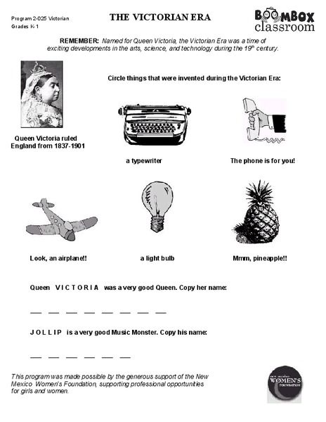 The Victorian Era Worksheet