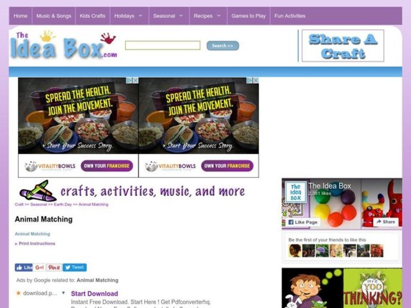 Animal Matching Activity