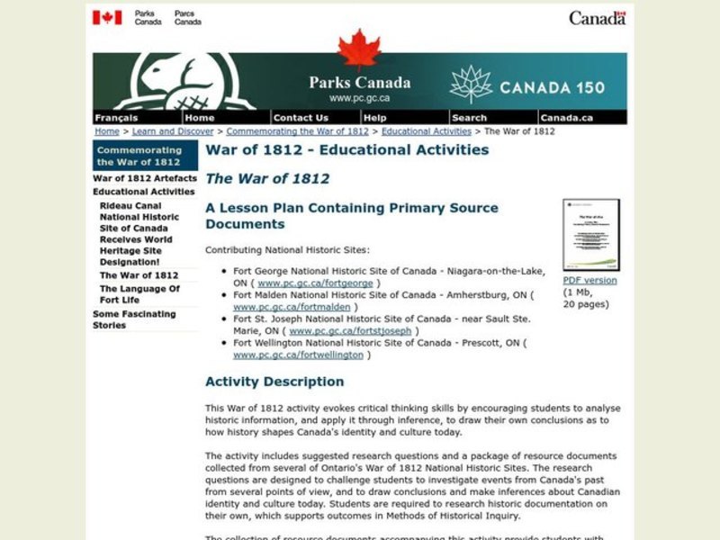 The War of 1812 Lesson Plan