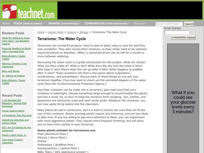 The Water Cycle Lesson Plan