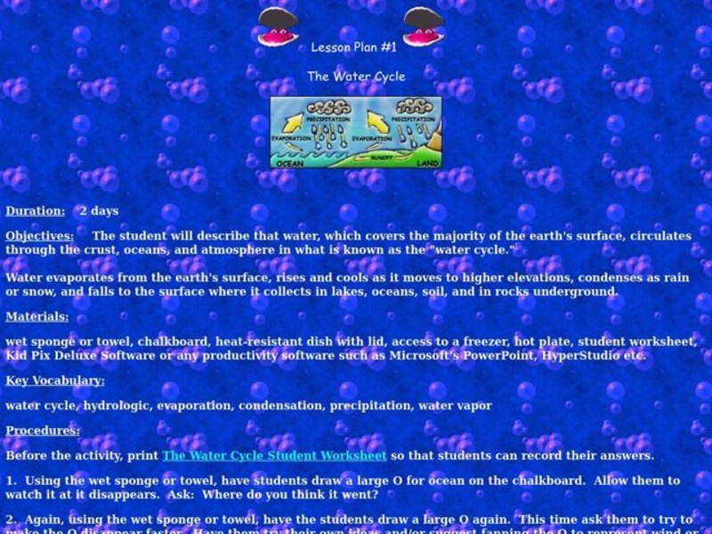 The Water Cycle Lesson Plan
