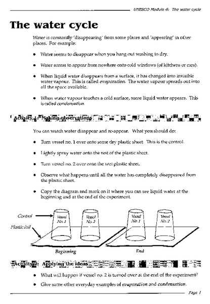 The Water Cycle Activity