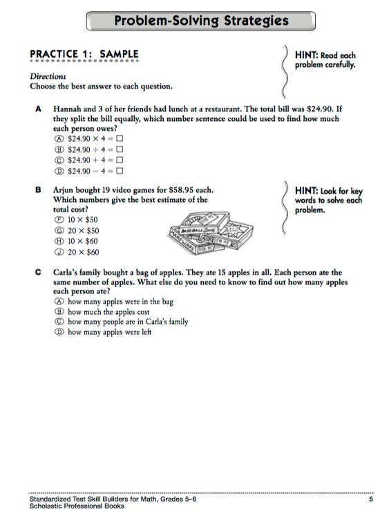 Problem-Soving Strategies, Practice 1: Sample Worksheet
