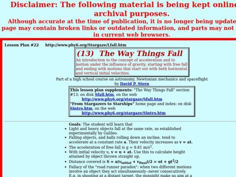 The Way Things Fall Lesson Plan