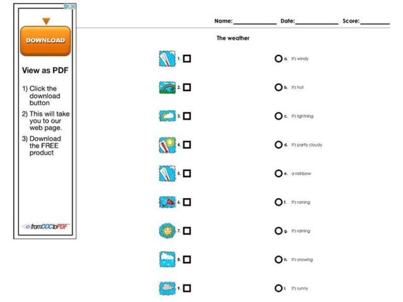 The Weather Worksheet